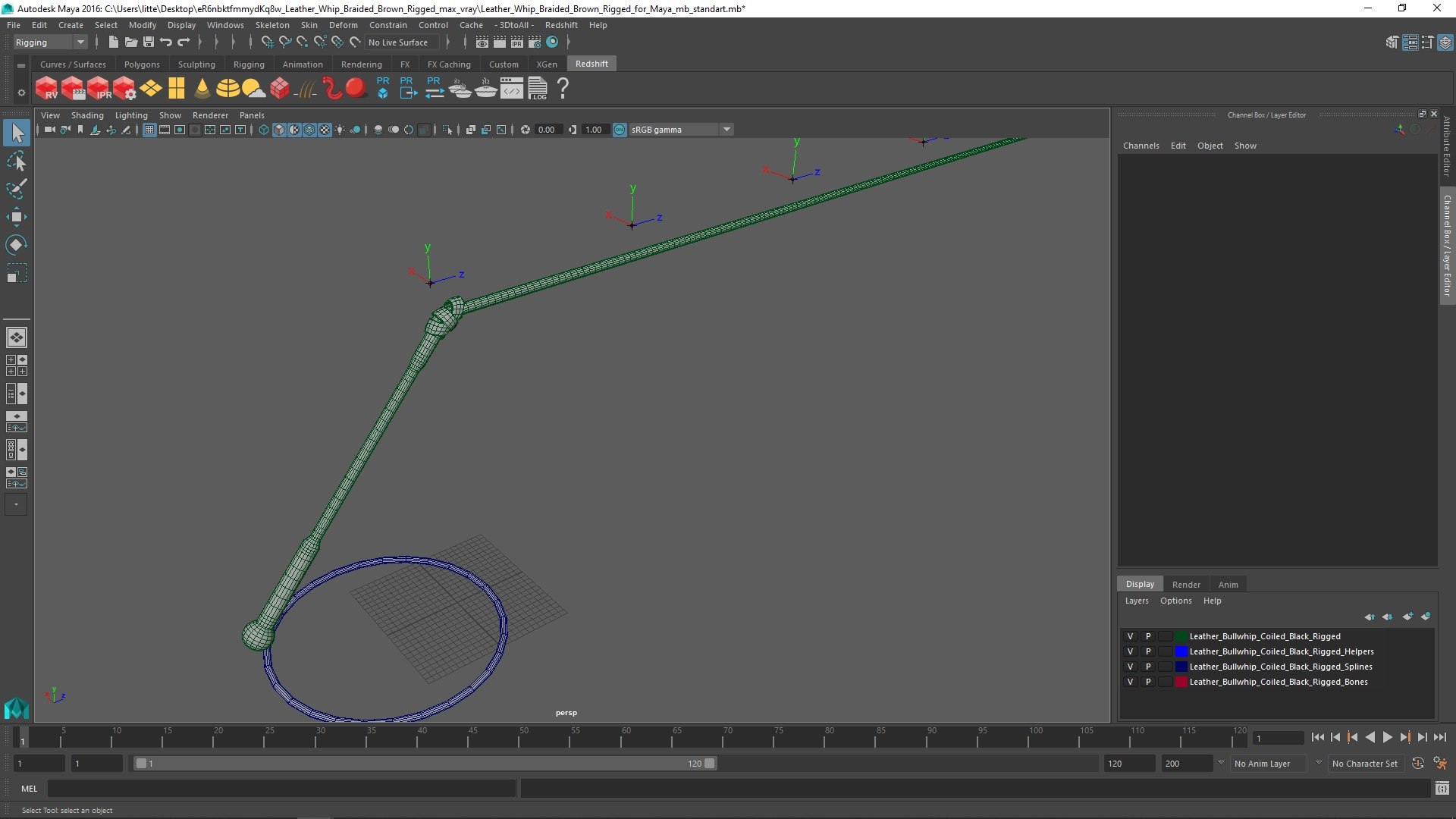 Leather Whip Braided Brown Rigged For Maya 3D Model TurboSquid 2270865