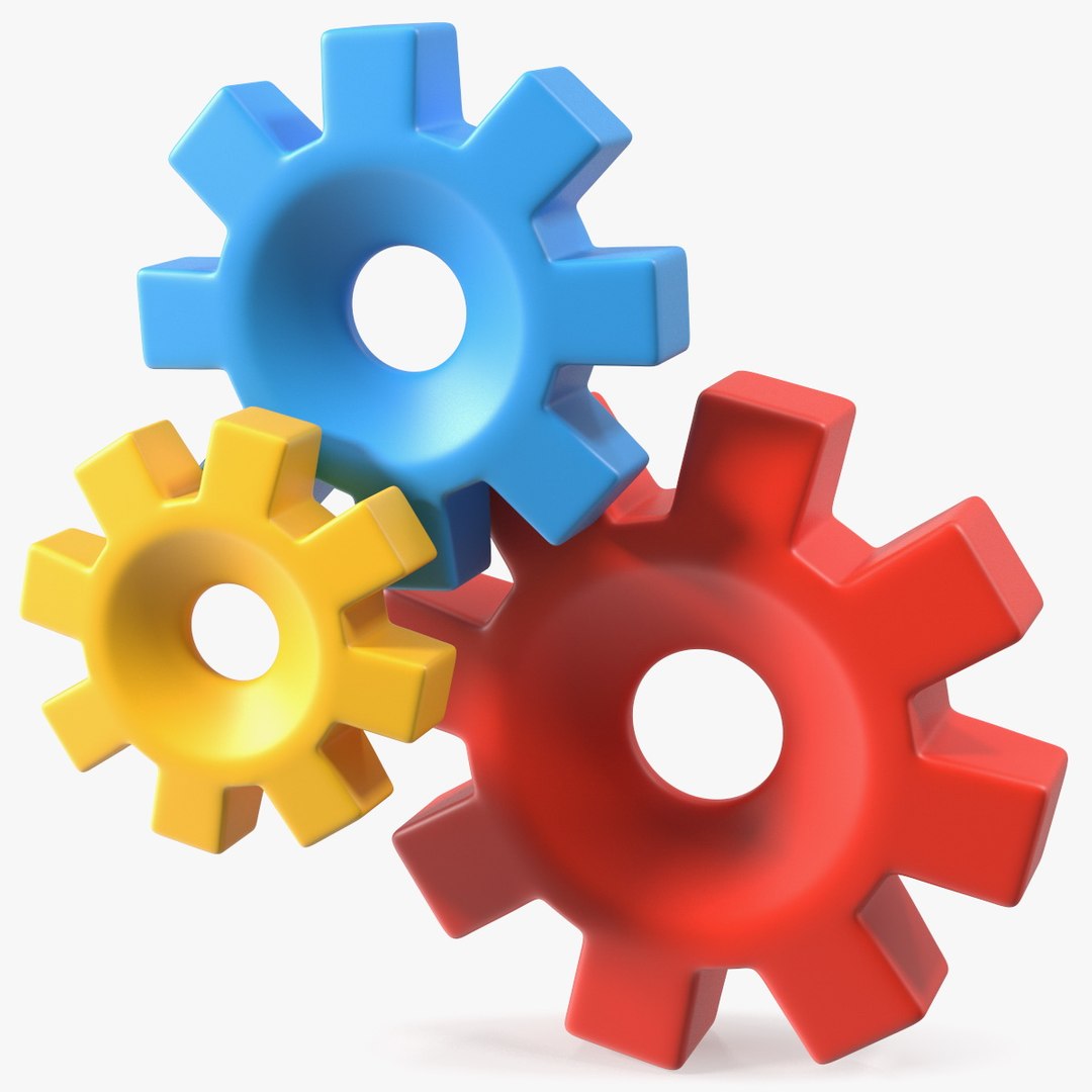 Gear Stylized Concept Icon 3D model preview