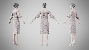 Dress 16 Whimsical Loop Mosaic 3D model