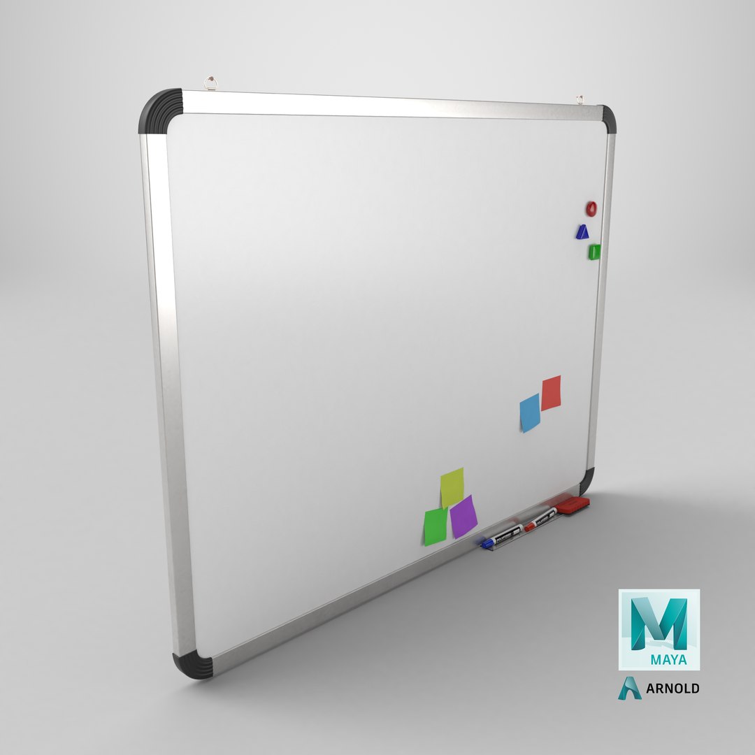 Customizable Wall-Mounted Whiteboard - Rectangular Metal Writing Board 3D model https://p.turbosquid.com/ts-thumb/do/a47S9m/yr/stemcell_maya_arnold_render/png/1765477909/1920x1080/fit_q87/1fb6c4a88fc2ff22463a11bf36ef6559a855b4b6/stemcell_maya_arnold_render.jpg