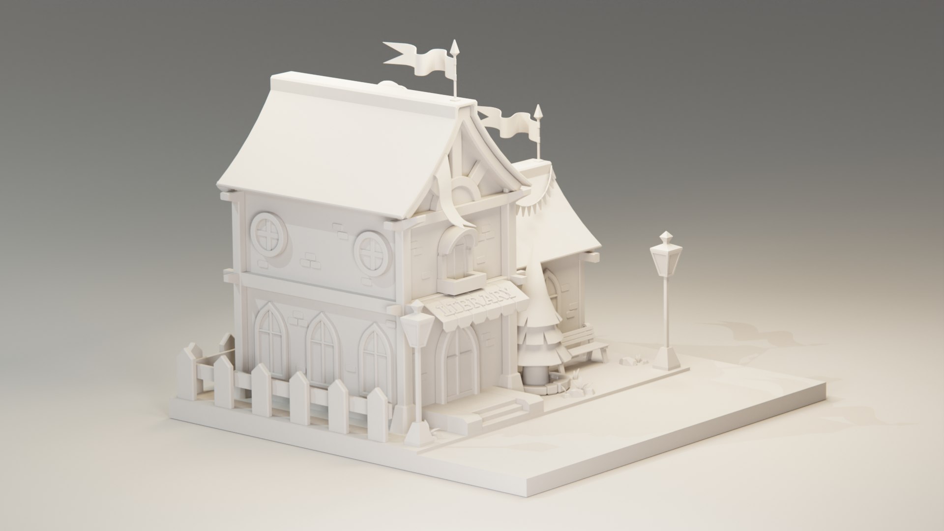 Isometric Library 3D Model - TurboSquid 2370983