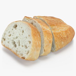 Sliced Batard Bread v2 3D model