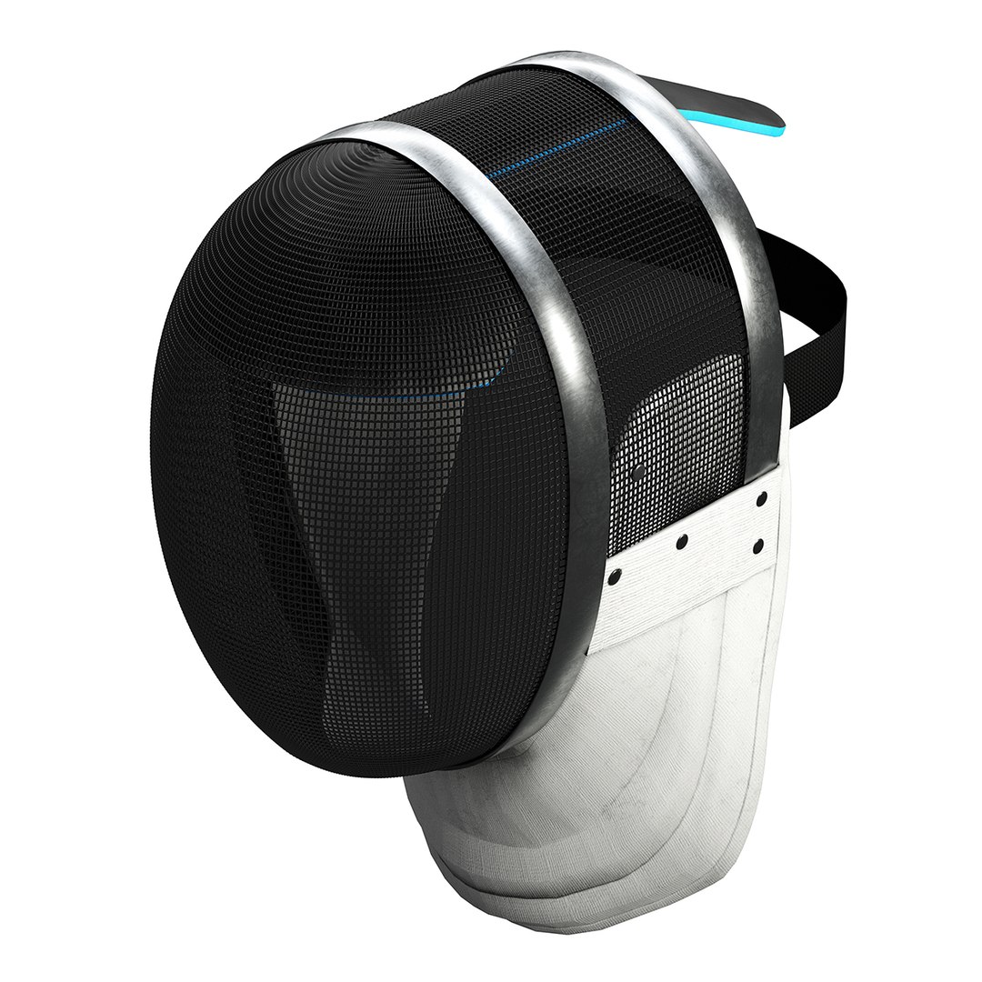 3D fencing helmet model TurboSquid 1264449