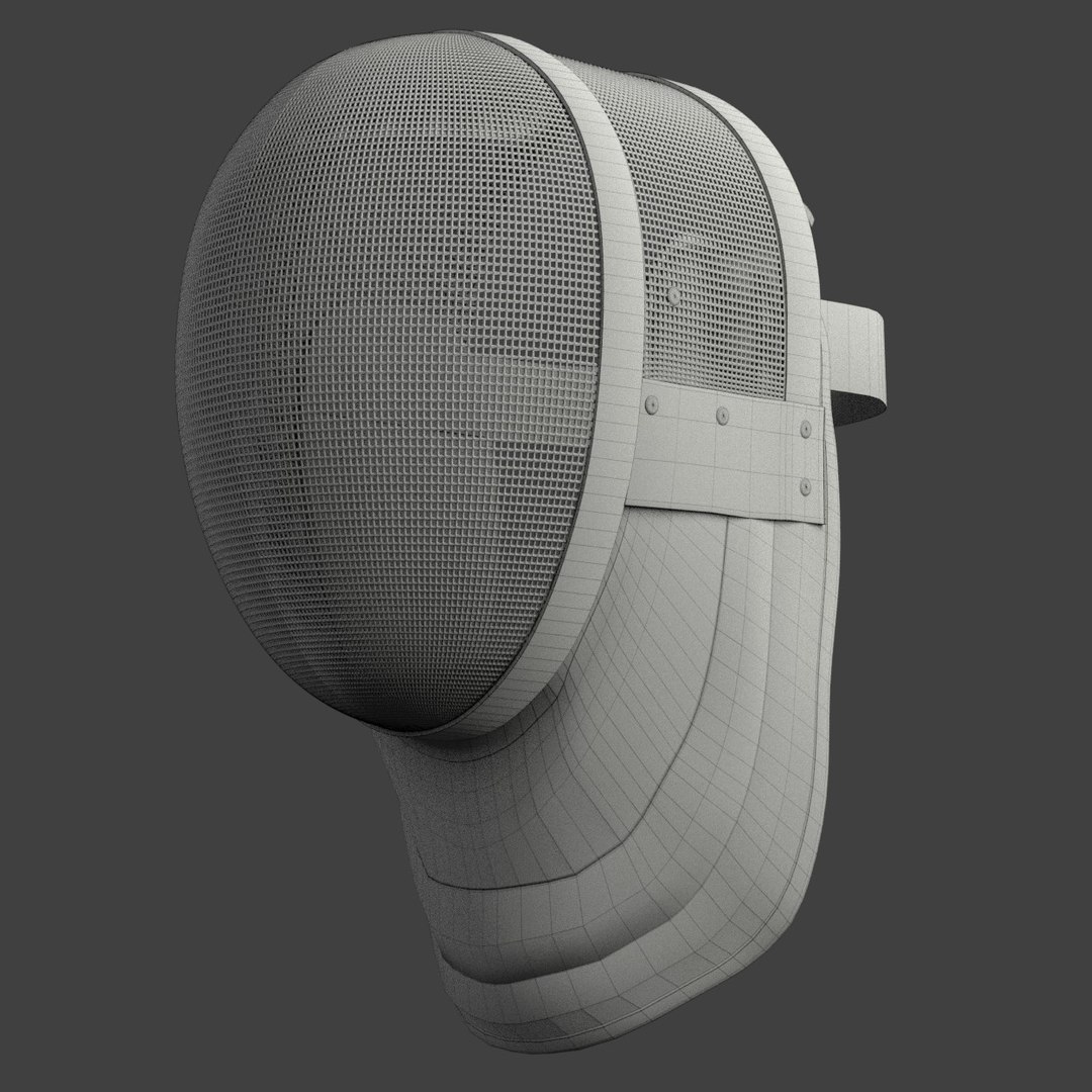 3D fencing helmet model TurboSquid 1264449