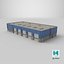 Blue Warehouse Building 66 PBR Low Poly