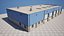 Blue Warehouse Building 66 PBR Low Poly
