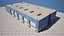 Blue Warehouse Building 66 PBR Low Poly