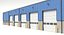 Blue Warehouse Building 66 PBR Low Poly