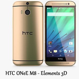 HTC One M8 Gold - Elements 3D