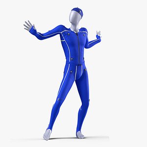 Motion Capture Suit Blue Rigged for Cinema 4D 3D