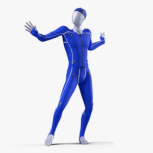 Motion Capture Suit Blue Rigged for Cinema 4D