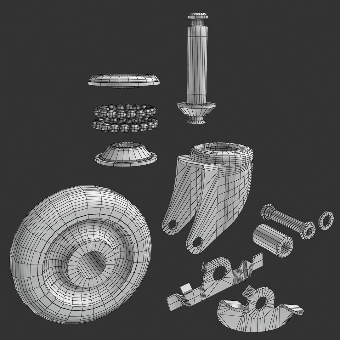 3d caster wheel model