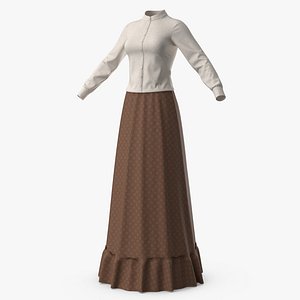 Blouse and Skirt PBR 3D model