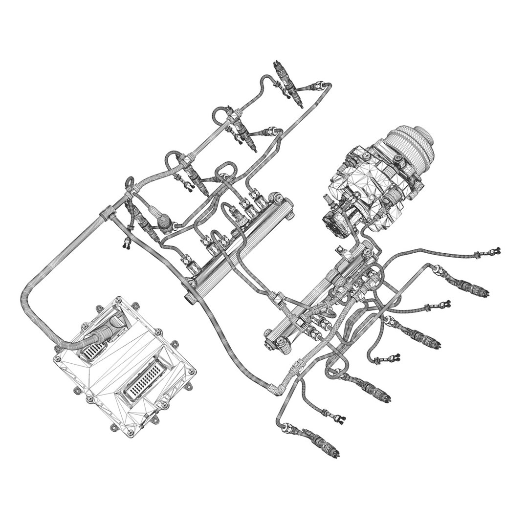 Injection V8 Engine 8 3d Model