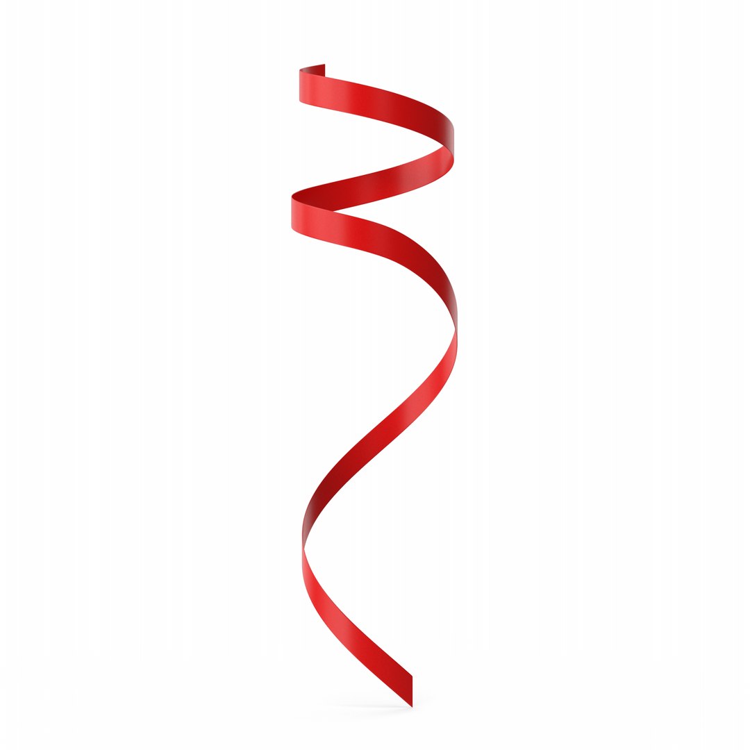 Red Curly Ribbon 3D - TurboSquid 2281126