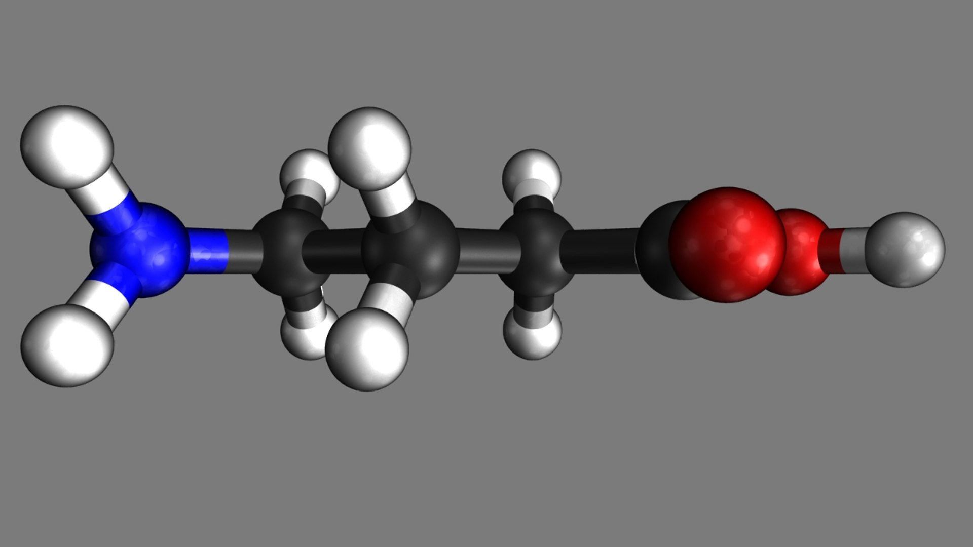 3d Butyric Acid Structural Model