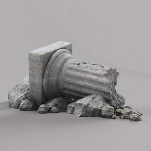 3d damaged pillar column model