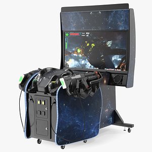 Cosmic Arcade Game Machine On State Rigged