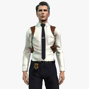 3D Realistic Police Secret Agent 3D Character