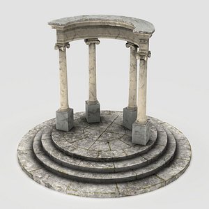 Neoclassical Circular Pavilion Low poly 3D model