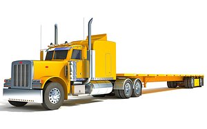 heavy truck flatbed 3d model