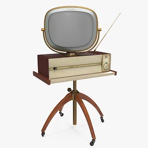 3D model vintage antique 50s tv stand