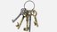 3D model real old door keys