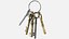 3D model real old door keys
