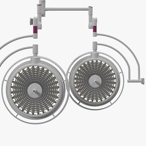 Ceiling Mount Modular Surgical Lighting System Rigged for Cinema 4D