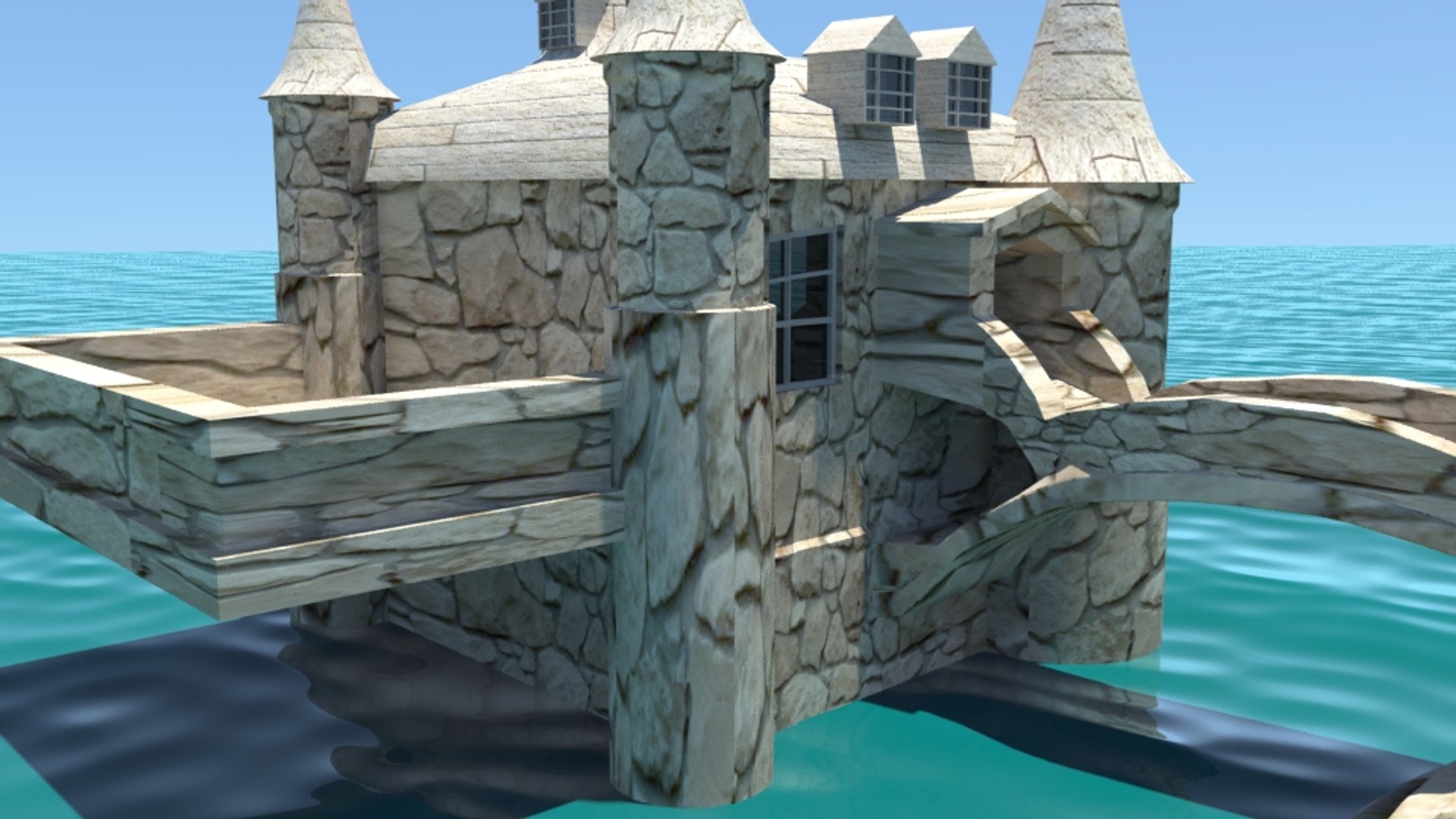 Stone Castle Model - TurboSquid 1385473