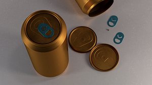 Beverage can low and high poly - 473 cm3 3D model