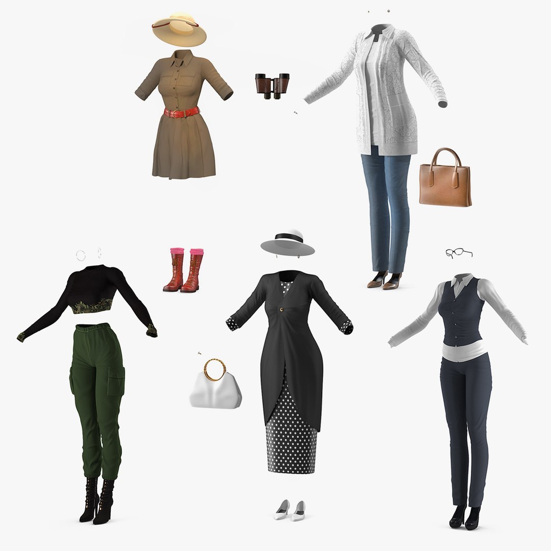 Womens Costumes Collection 3 3D model preview