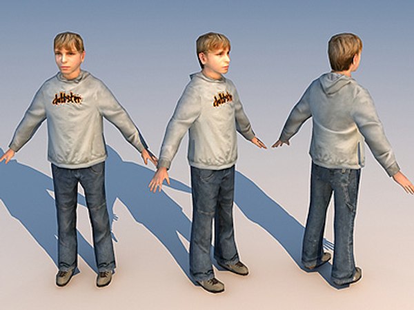 3d character teenager 02 model