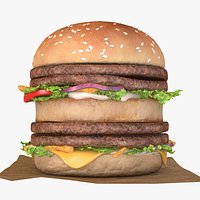 Burger Tower - Double Hamburger  Breaded Onion