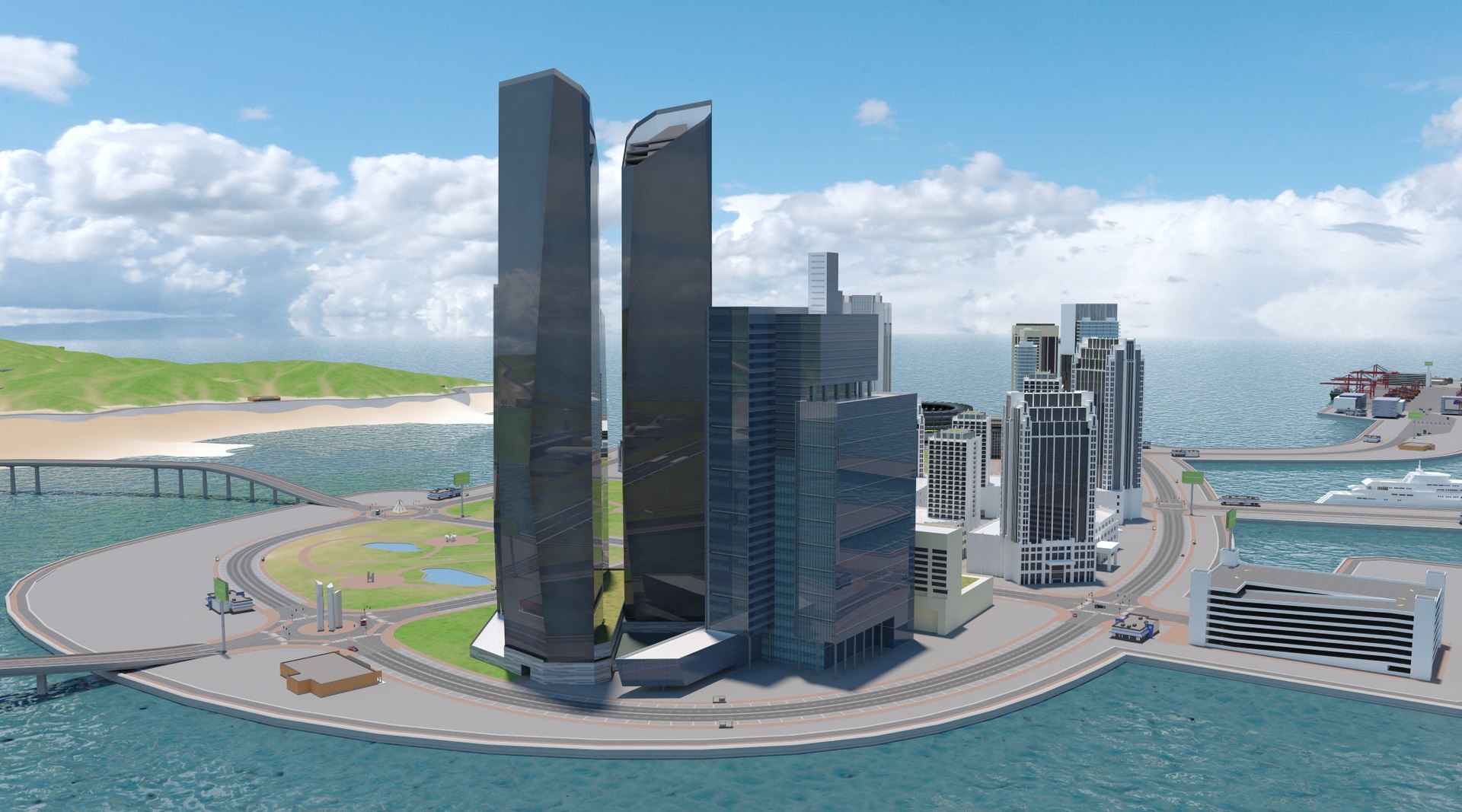 Island City 3D model https://p.turbosquid.com/ts-thumb/dq/5AVOSZ/rN/downtownmeenacityaerialbusinesstowers/jpg/1637235368/1920x1080/fit_q87/5933341a6d2b089d7693aa20b49732c113acbde8/downtownmeenacityaerialbusinesstowers.jpg