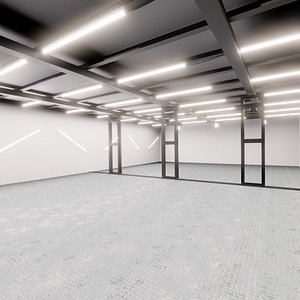 Car studio interior 3D model