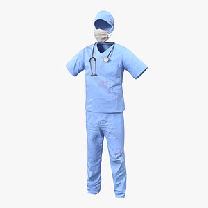 Surgeon Dress 14 with Blood 3D Model