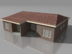 free duplex house single story 3d model