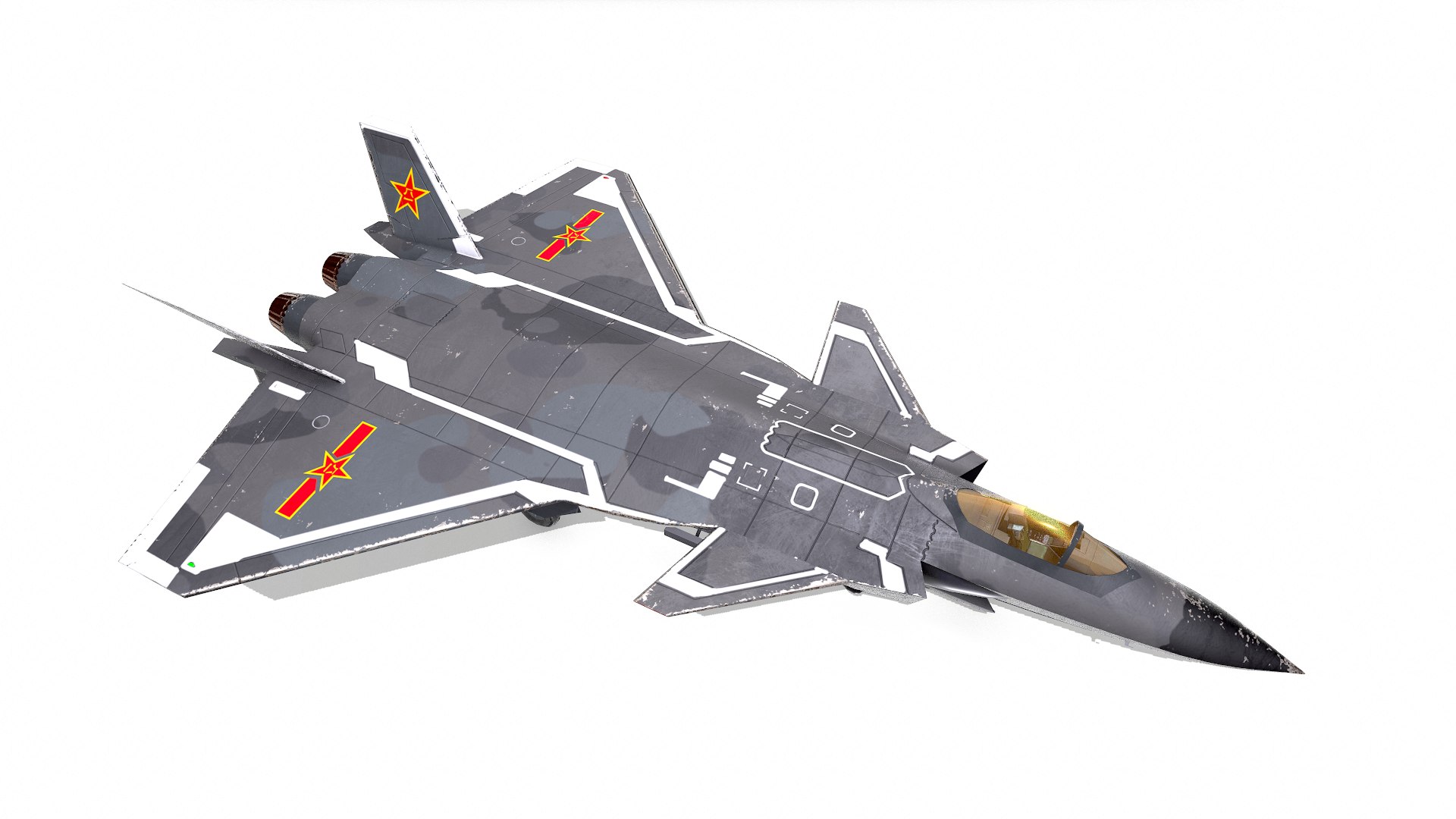 Chengdu J-20 Low-poly PBR model https://p.turbosquid.com/ts-thumb/dq/OEoCH0/6p/screenshot015/png/1637121738/1920x1080/fit_q87/42c909915c867e7ce584a599add57c39040fab4e/screenshot015.jpg