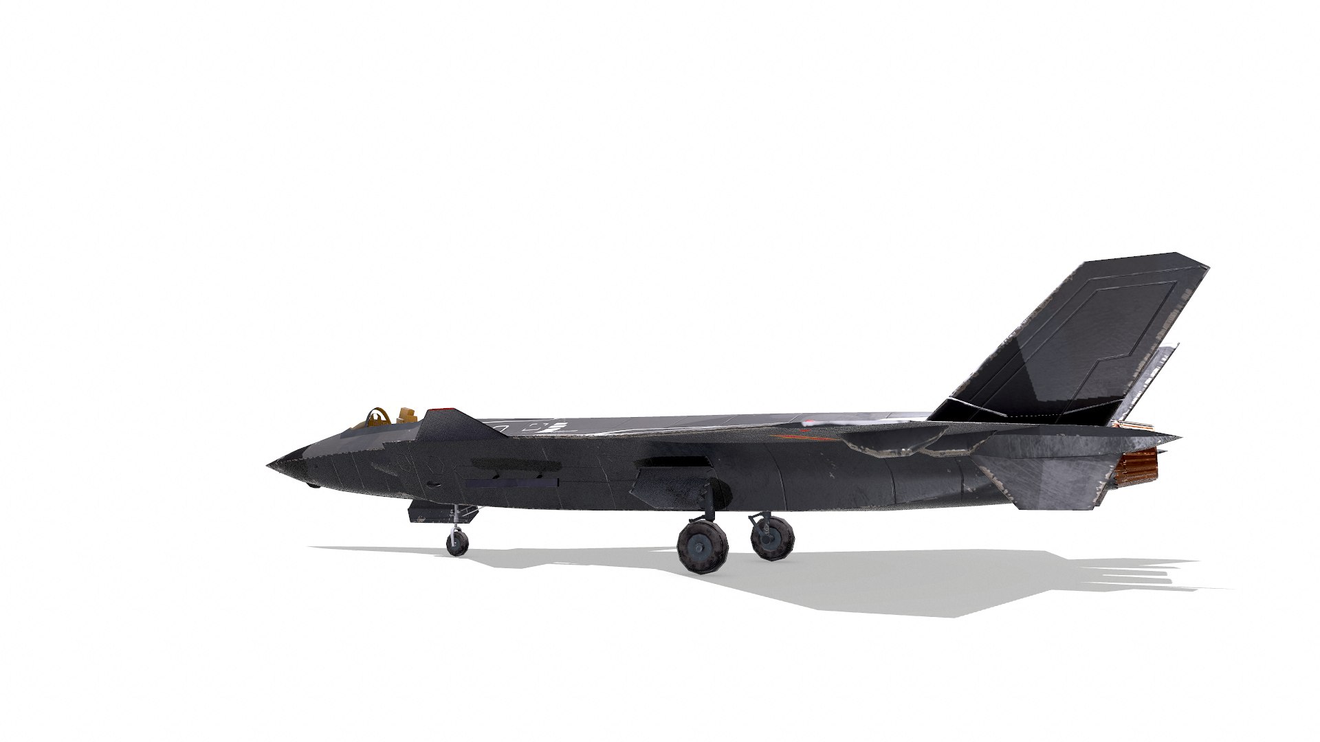 Chengdu J-20 Low-poly PBR model https://p.turbosquid.com/ts-thumb/dq/OEoCH0/JL/screenshot006/png/1637121647/1920x1080/fit_q87/06343b1573d209f7ca720cd61ff48ea35d321019/screenshot006.jpg