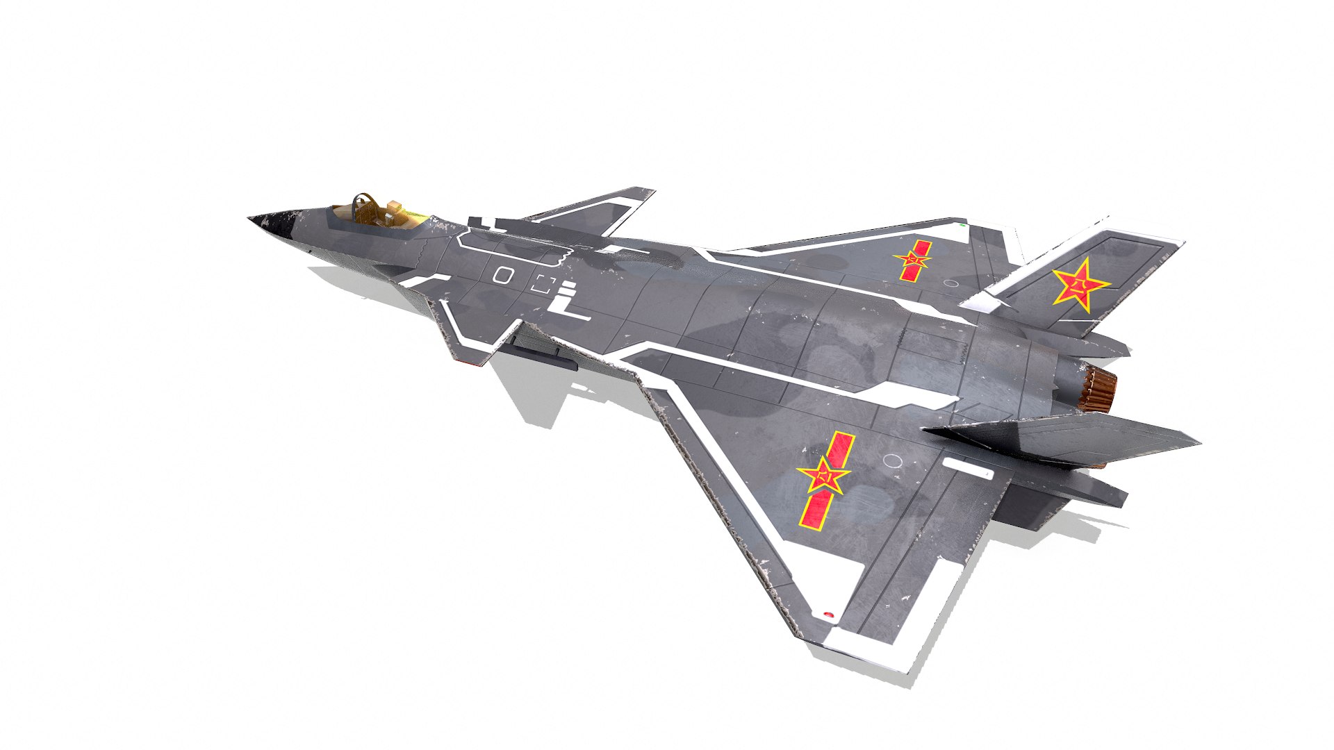 Chengdu J-20 Low-poly PBR model https://p.turbosquid.com/ts-thumb/dq/OEoCH0/QT/screenshot007/png/1637121699/1920x1080/fit_q87/dbb44b0fd0ef9a7a9352ed8a54d9badb65a78e2d/screenshot007.jpg