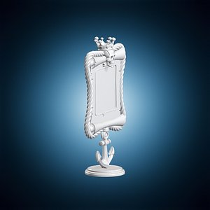 Pirate Treasure Scroll Frame 3D Print Model