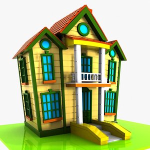 cartoon house toon 3d model