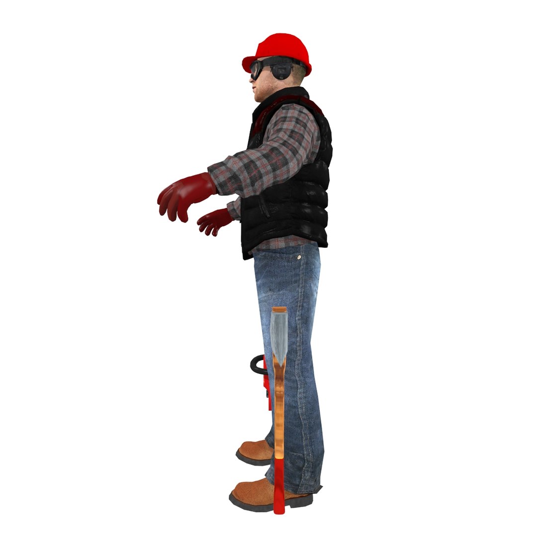 3d model jack worker 6 man