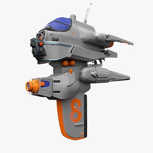 3D Spaceship8 low poly for game vr ar