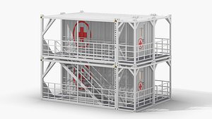 Steel Container Stair Platform with Interior White