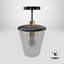3D model Flush Mount Lamp Bronze Clear Glass