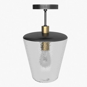 Flush Mount Lamp Bronze Clear Glass