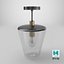 3D model Flush Mount Lamp Bronze Clear Glass