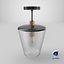 3D model Flush Mount Lamp Bronze Clear Glass